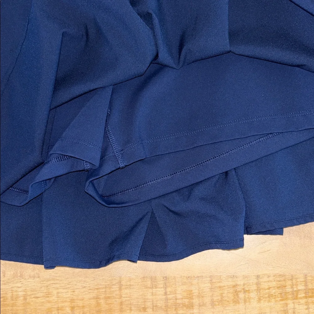 J Crew Factory Navy Skort Skirt Side Zip Large Activewear Athleisure Tennis Golf - Picture 2 of 5